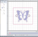 ITH Digital Embroidery Pattern for Bracelet Charm Butterfly Silhouette, 2X2 Hoop