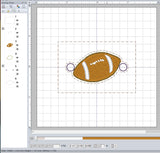 ITH Digital Embroidery Pattern for Bracelet / Shoe Charm Football, 2X2 Hoop