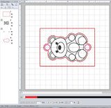 ITH Digital Embroidery Pattern for Bracelet Charm Gummy Bear, 2X2 Hoop