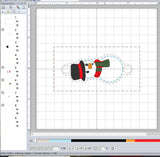ITH Digital Embroidery Pattern for Bracelet Charm Snowman I, 2X2 Hoop