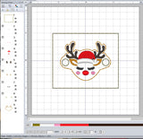 ITH Digital Embroidery Pattern for Bracelet Charm Sweet Face Reindeer, 2X2 Hoop