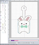 ITH Digital Embroidery Pattern for Bunny Ear Bite 1oz Hand Sanitizer Holder, 5X7 Hoop