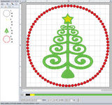 ITH Digital Embroidery Pattern for Curly Tree Coaster, 4X4 Hoop