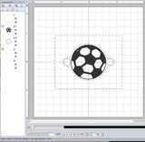 ITH Digital Embroidery Pattern for Bracelet / Show Charm Soccer, 2X2 Hoop