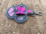ITH Digital Embroidery Pattern for 3D Ms Mouse Applique with Bow Snap Tab / Key Chain, 4x4 hoop