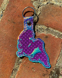 ITH Digital Embroidery Pattern for Set of 3 Mermaid Silhouettes Snap Tab / Key Chain, 4x4 hoop