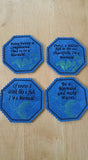 ITH Digital Embroidery Pattern for Set of 4 Mermaid Sayings Coasters, 4x4 hoop
