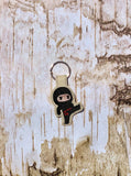 ITH Digital Embroidery Pattern for 5 Ninja Dudes Bundle Pack Snap Tab / Key Chain, 4x4 hoop