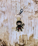 ITH Digital Embroidery Pattern for 5 Ninja Dudes Bundle Pack Snap Tab / Key Chain, 4x4 hoop