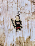 ITH Digital Embroidery Pattern for 5 Ninja Dudes Bundle Pack Snap Tab / Key Chain, 4x4 hoop