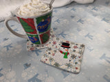 ITH Digital Embroidery Pattern for Snowman I Applique 4X4 Mug Rug, 4X4 Hoop