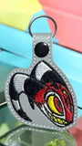 ITH Digital Embroidery Pattern for UPDATE HB Blitzo Snap Tab / Key Chain, 4X4 Hoop