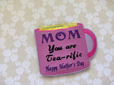 ITH Digital Embroidery Pattern for MOM Tea-Rific Tea Pocket, 4X4 Hoop