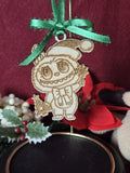Laser Engraved Wood Christmas Ornament Labu Style Simple
