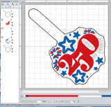 ITH Digital Embroidery Pattern for The Years of Liberty Snap Tab / Keychain, 4X4 Hoop