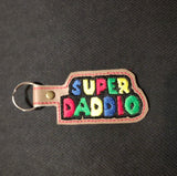 ITH Digital Embroidery Pattern for Super Daddio Snap Tab / Key Chain, 4X4 Hoop