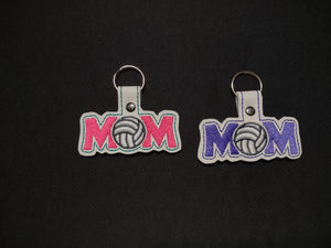 ITH Digital Embroidery Pattern for Volleyball Mom Snap Tab / Key Chain, 4X4 Hoop
