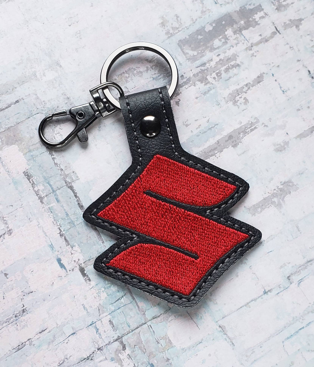 ITH Digital Embroidery Pattern for Motor Cycle "S" Snap Tab / Key Chai ...