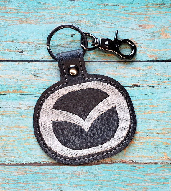 ITH Digital Embroidery Pattern for Mazda Snap Tab / Key Chain, 4X4 Hoop