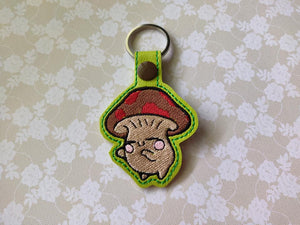 ITH Digital Embroidery Pattern for Mushroom Buddy 2 Snap Tab / Key Chain, 4X4 Hoop