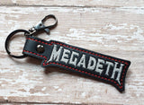 ITH Digital Embroidery Pattern for Megadeth Snap Tab / Key Chain, 4X4 Hoop