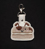 ITH Digital Embroidery Pattern for Macaroon Dog Snap Tab / Key Chain, 4X4 Hoop