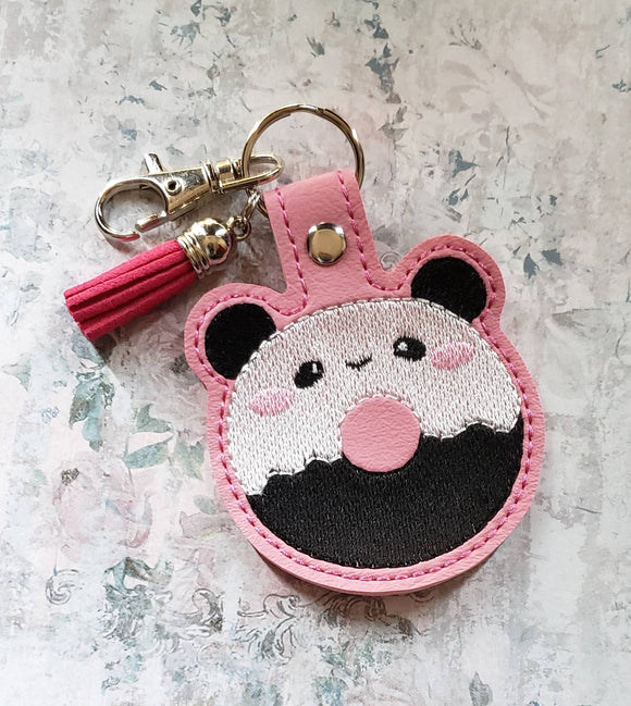 ITH Digital Embroidery Pattern for Donut Panda Snap Tab / Key Chain, 4X4 Hoop