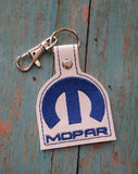 ITH Digital Embroidery Pattern for Mopar Snap Tab / Key Chain, 4X4 Hoop