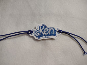ITH Digital Embroidery Pattern for Bracelet Charm Ken , 4X4 Hoop