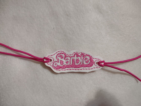 ITH Digital Embroidery Pattern for Bracelet Charm Barbie, 4X4 Hoop