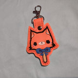 ITH Digital Embroidery Pattern for Fox Popsicle Snap Tab / Key Chain, 4X4 Hoop