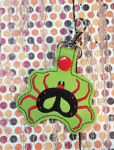 ITH Digital Embroidery Pattern for Spider Mask Snap Tab / Key Chain, 4X4 Hoop