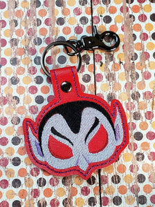 ITH Digital Embroidery Pattern for Dracula Mask Snap Tab / Key Chain, 4X4 Hoop