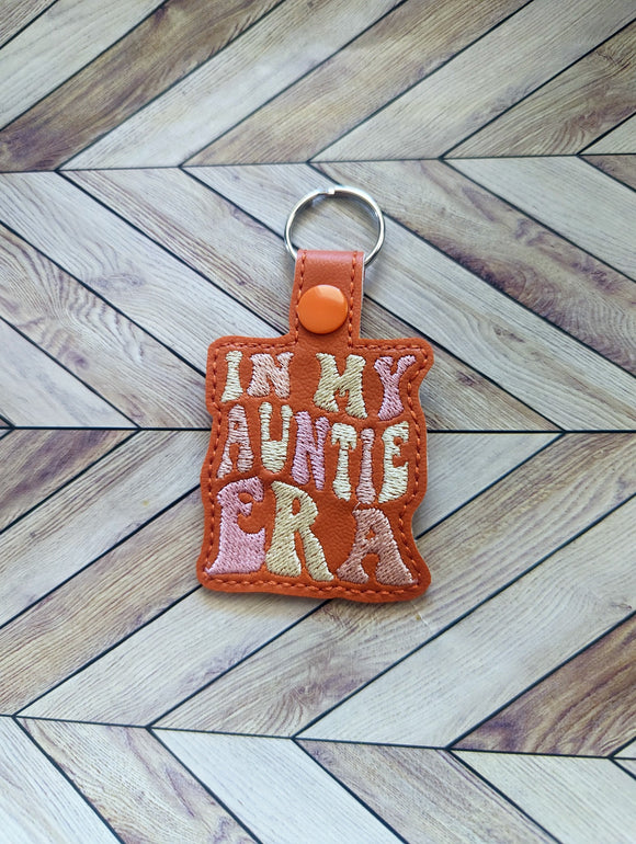 ITH Digital Embroidery Pattern for In My Auntie ERA Snap Tab / Key Chain, 4X4 Hoop