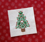 ITH Digital Embroidery Pattern for Scroll Christmas Tree Stand Alone, 4X4 Hoop