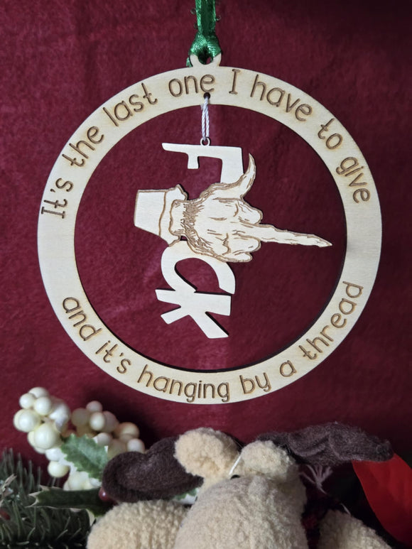 Laser Engraved Adult Theme Ornament  