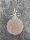 ITH Digital Embroidery Pattern for Round Swirl Ornament, 4X4 Hoop