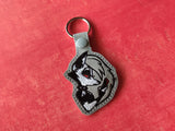 ITH Digital Embroidery Pattern for HB Loona Snap Tab / Key Chain, 4X4 Hoop