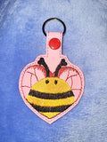 ITH Digital Embroidery Pattern for Heart Animals Bundle of 6 Snap Tabs / Key Chains, 4X4 Hoop