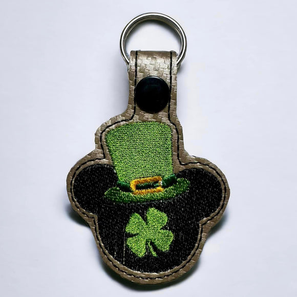 ITH Digital Embroidery Pattern for St Pat Mick Snap Tab / Key Chain, 4X4 Hoop