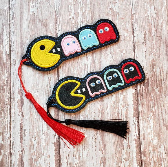 ITH Digital Embroidery Pattern for Pac Man Bookmark / Key Chain, 4X4 Hoop