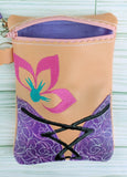 ITH Digital Embroidery Pattern for Short Corset with Flower 5X7 Tall Lined Zipper Bag, 5X7 Hoop