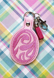 ITH Digital Embroidery Pattern for Swirl Psych Eggs Bundle of 4 Snap Tabs / Key Chains, 4X4 Hoop