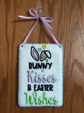 ITH Digital Embroidery Pattern for Bunny Kisses & Easter Wishes 5X7 Sign, 5X7 Hoop