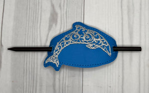 ITH Digital Embroidery Pattern for Filigree Dolphin Hair Bun Holder, 4X4 Hoop