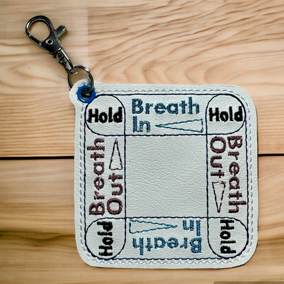ITH Digital Embroidery Pattern for Anxiety Breath Square, Key Chain, 4X4 Hoop