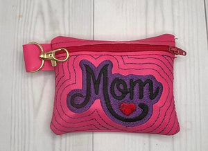 ITH Digital Embroidery Pattern for Mom Layer Cash Card 3.9 x 4.8 Zipper Pouch, 5X7 Hoop