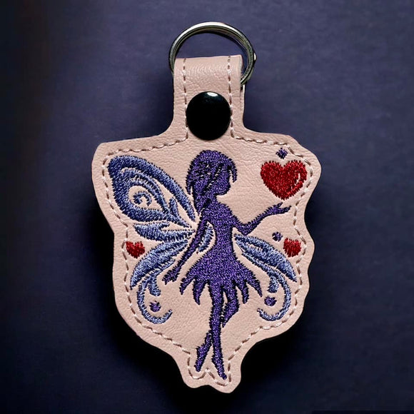 ITH Digital Embroidery Pattern for Fairy of Love 1 Snap Tab / Key Chain, 4X4 Hoop