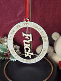 Laser Engraved Christmas Ornament's Adult Theme 1