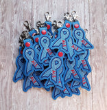 ITH Digital Embroidery Pattern for ALS Awareness Ribbon Snap Tab / Key Chain, 4X4 Hoop